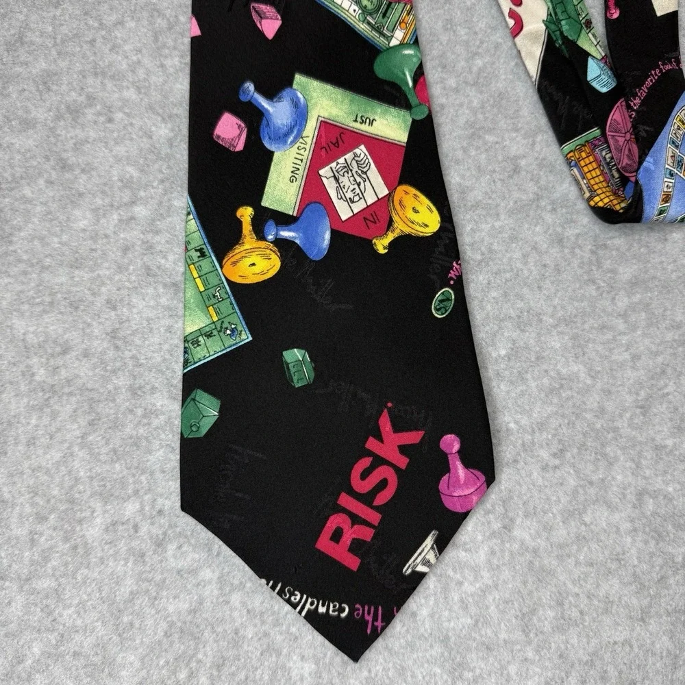 Vintage‎ Nicole Miller Parker Bros Board Game Monopoly Sorry Silk Neck Tie